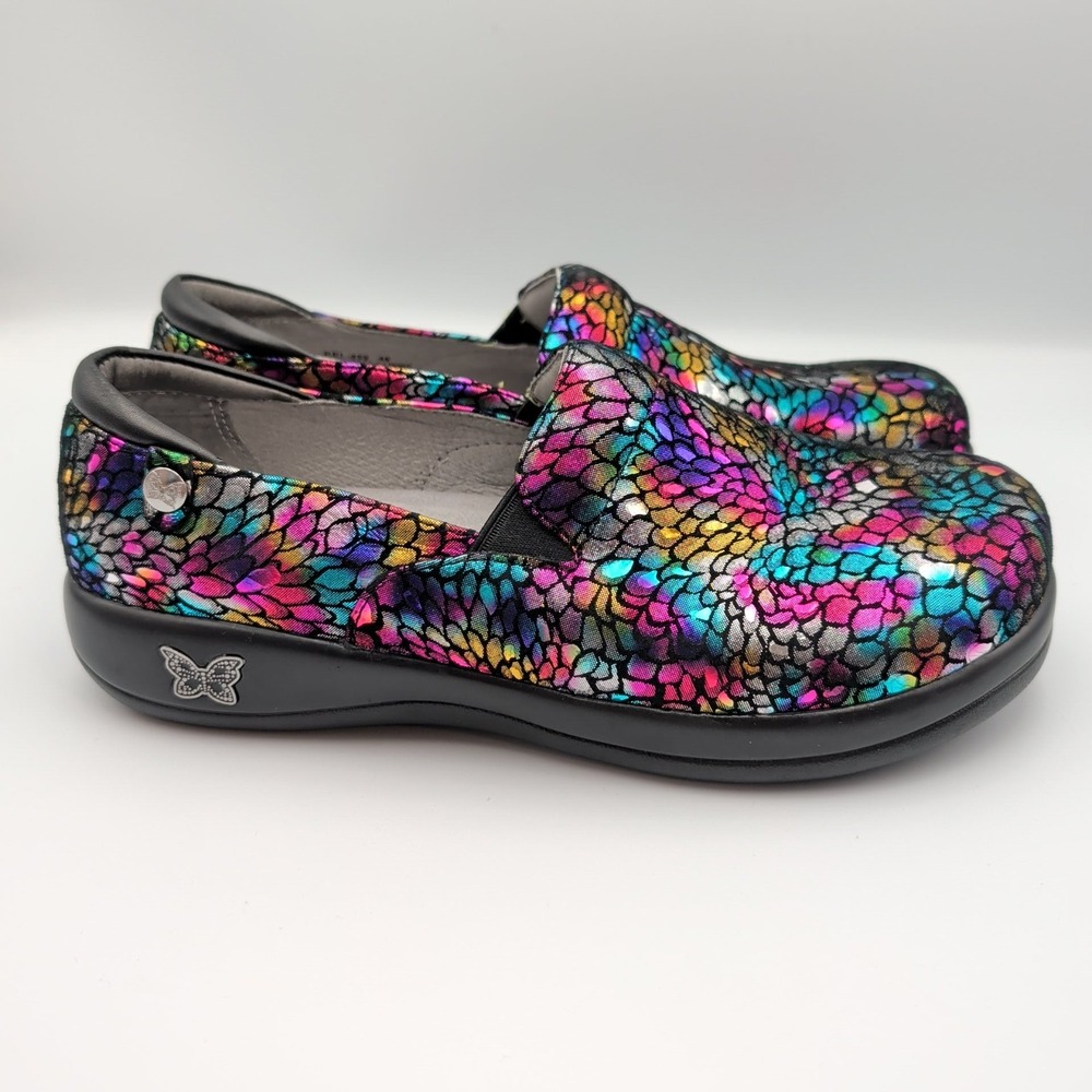 Alegria Mary Jane Clogs Rainbow Boho Cottage Slip On KEL 459 Shoes Sz 9 EU 40